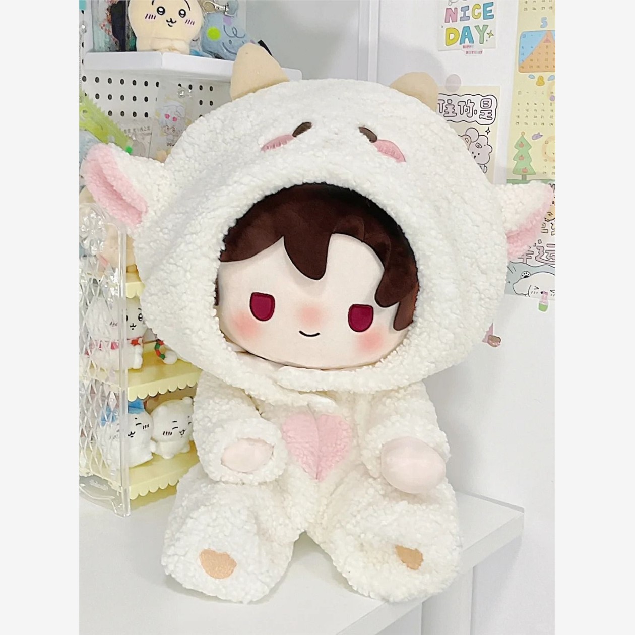 小羊咩咩连体服衣服40厘米cm娃衣棉花连体衣娃娃替换一番玩偶网红 - 图3