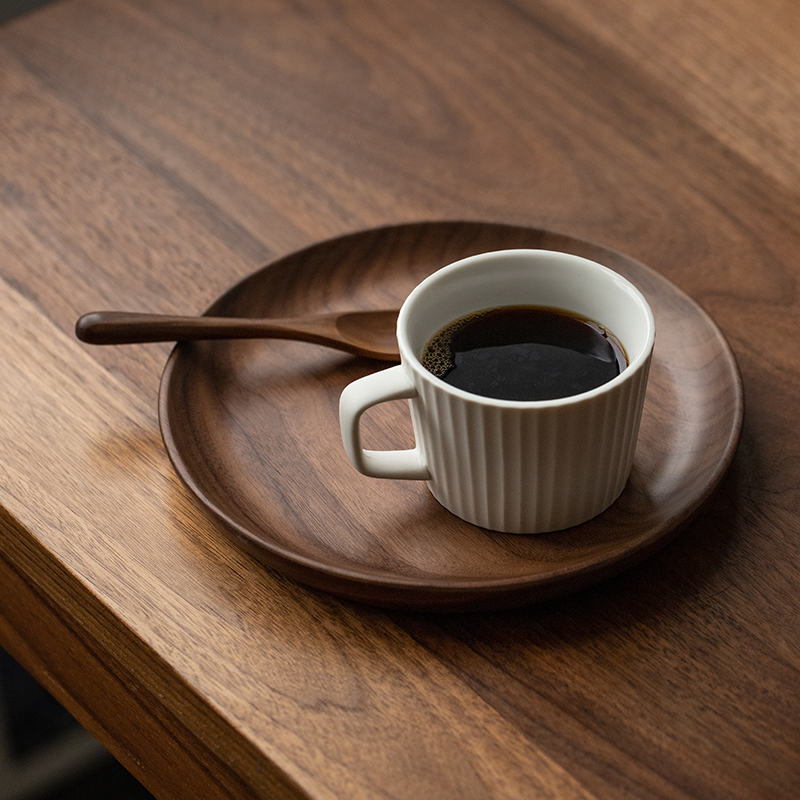 日式黑胡桃木盘子木质托盘圆盘进口实木家用餐具简约茶点心水果盘 - 图0