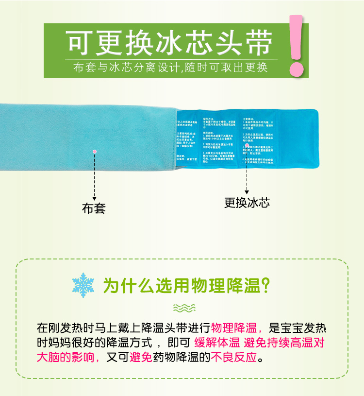 成人儿童发烧退热冰敷头带物理降温冰袋退烧神器医疗冷敷袋反复用-图1