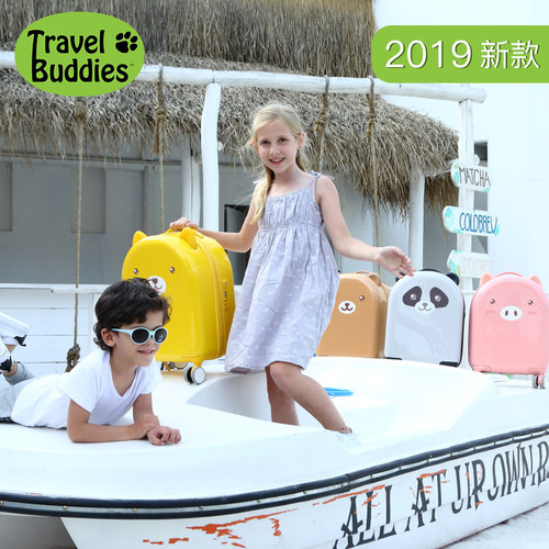 美国Travel Buddies儿童拉杆箱可坐可骑行登机旅行箱波迪士行李箱 - 图0