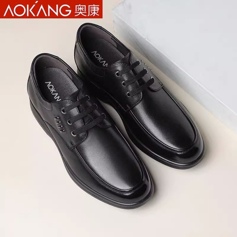 奥康皮鞋男士春秋真皮透气内增高软底防滑休闲鞋中年商务厚底男鞋,淘宝优惠券,粉丝福利购,淘宝优惠卷