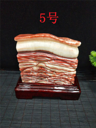天然奇石矿石猪肉石红烧肉东坡肉五花肉石观赏石家居装饰摆件镇宅 - 图0