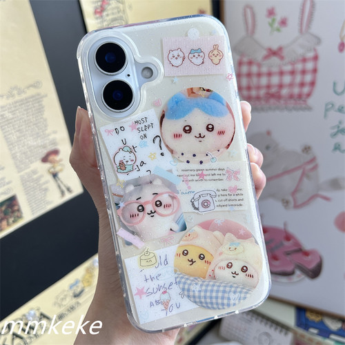 MMKEKE日韩ins风可爱吉伊卡哇挂件适用iPhone16promax双层imd手机壳苹果15pro保护套小八14pm乌萨奇13pm萌物 - 图1