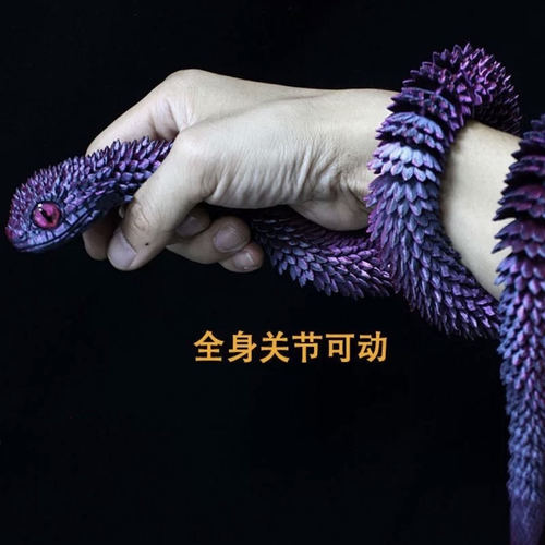3D打印蝰蛇关节可动厂家直销2025网红爆款夜市仿真蛇类创意礼物 - 图3