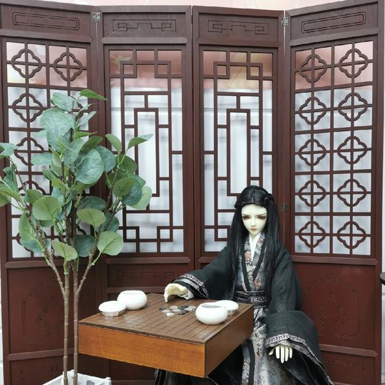 BJD/SD娃娃3分叔古风拍摄背景复古回型屏风隔断娃屋家具装饰配件