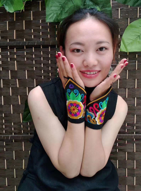 亿舞女士刺绣民族风手腕套