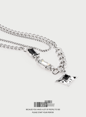 星芒繁星宝石拼接项链女ins