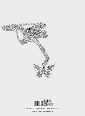 ins冷淡风复古蝴蝶项链百搭嘻哈