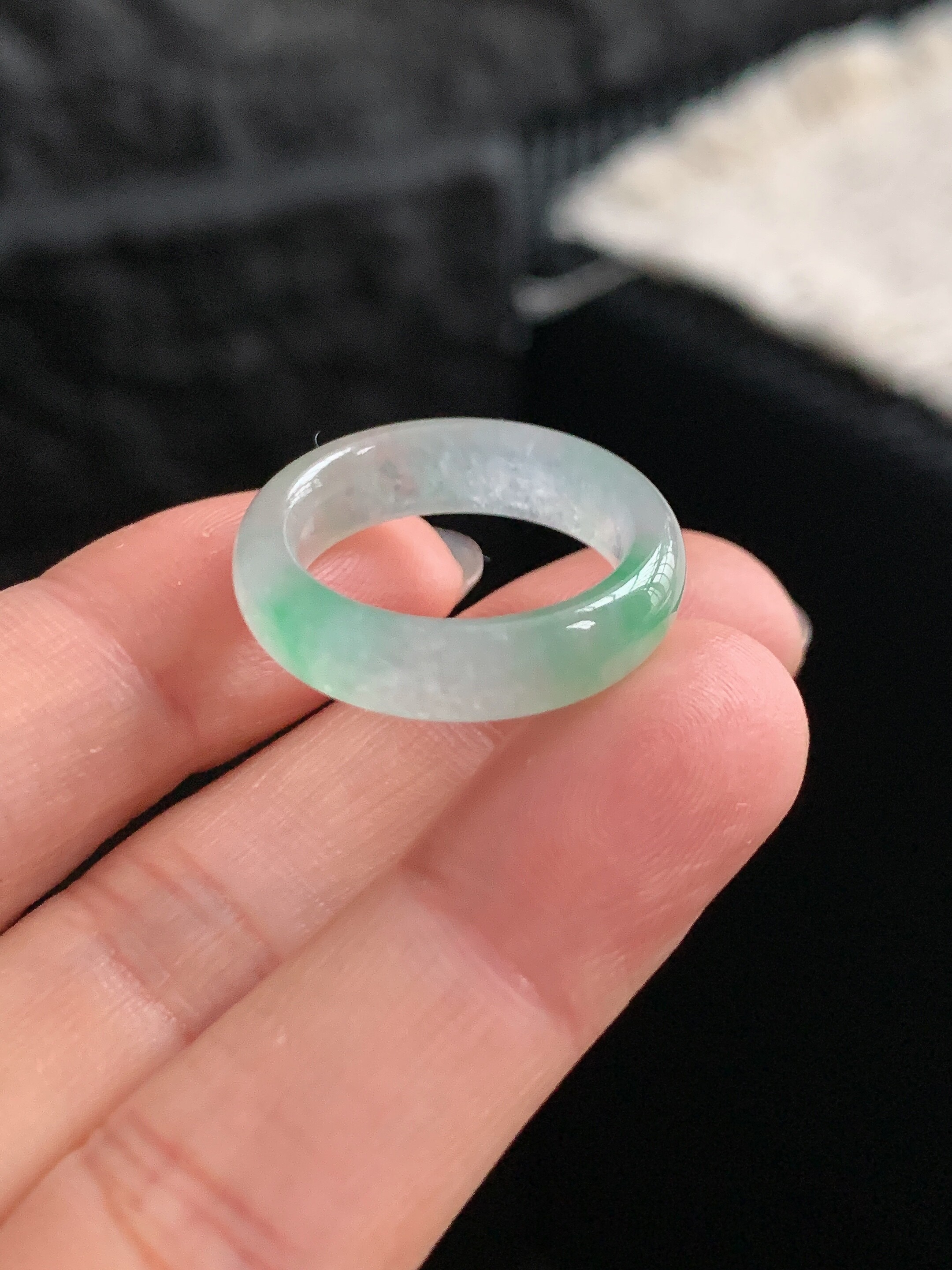Jade ring ring ring ring 12/13 circle Y399 natural a goods jade round ring plain ring Burmese material jade ring