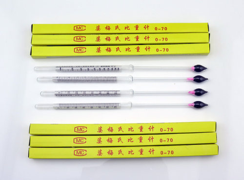 波美比重计0-70婆梅式 玻璃浮计水泥浆密度计1.0-2.0 液体密度 - 图1