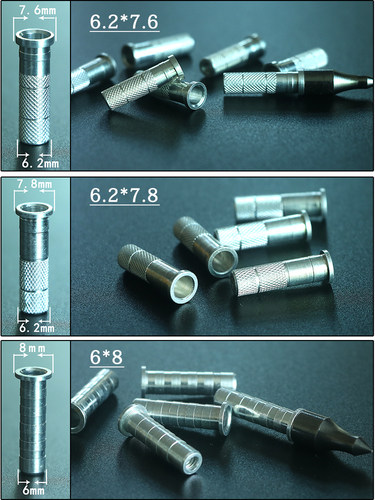弓箭箭支DIY铝合金配件4.2/6.2防打钉防爆环螺纹箭头连接换铝座 - 图1