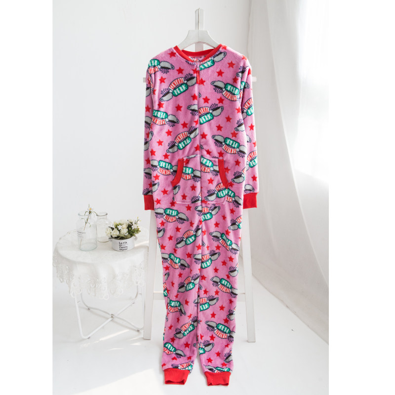 3天包邮！外贸原单大码女装秋冬长袖珊瑚绒卡通睡衣连体衣家居服,淘宝优惠券,粉丝福利购,淘宝优惠卷