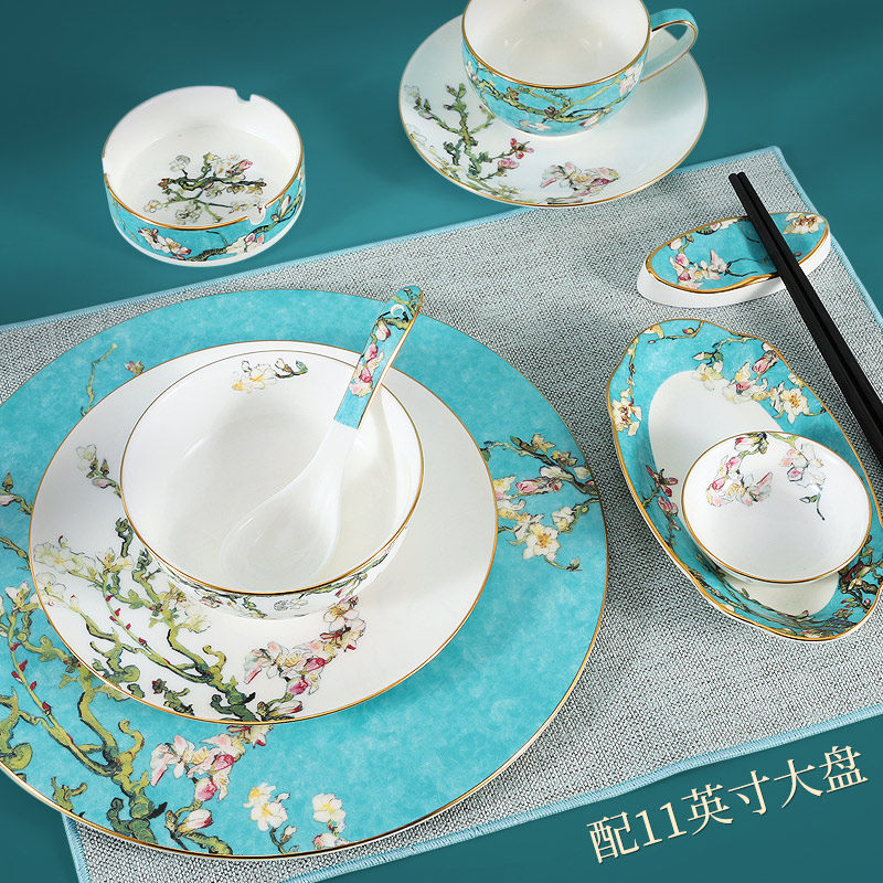 轻奢餐具摆台套装骨瓷碗碟盘勺定制餐厅会所欧式酒店摆台陶瓷碗盘,淘宝优惠券,粉丝福利购,淘宝优惠卷