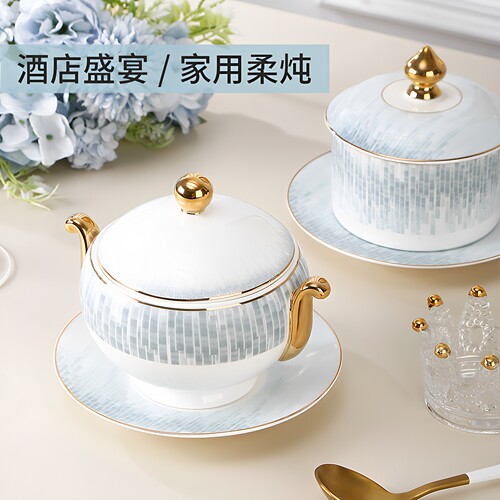 炖盅隔水炖骨瓷蒸汤盅煲燕窝糖水蒸蛋碗蜡烛加热酒店海参一位翅盅 - 图1