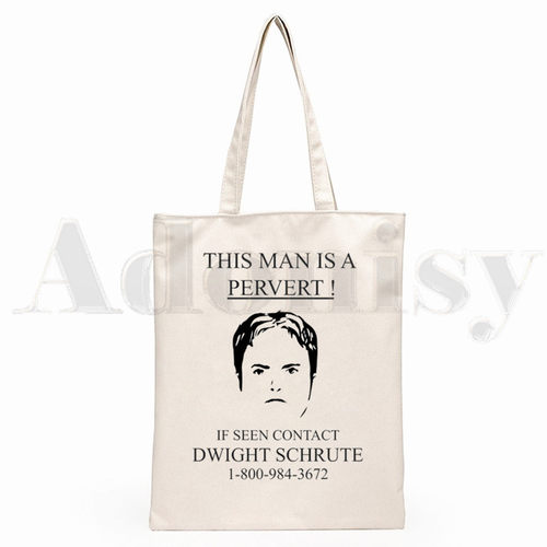 Dunder Mifflin printed canvas bag creative shoulder backpack - 图2