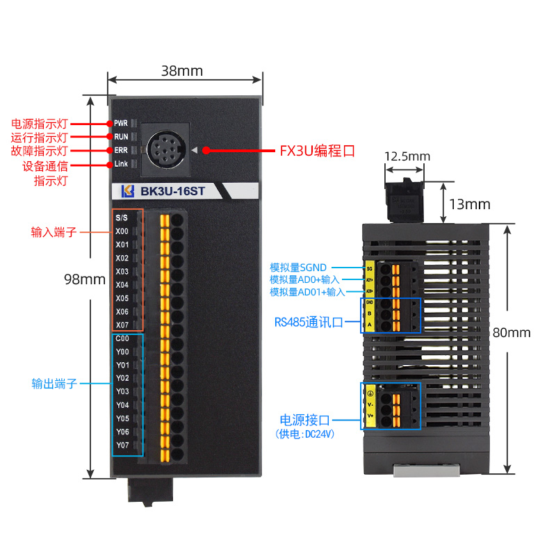 标控BK/FX3U小体积国产PLC可编程控制器4轴100KHz脉冲输出GXWorks-图1