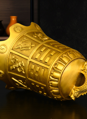 黄铜八宝铜钟八仙法器12生肖钟家居佛堂庭院屋檐门饰挂件铜器工艺