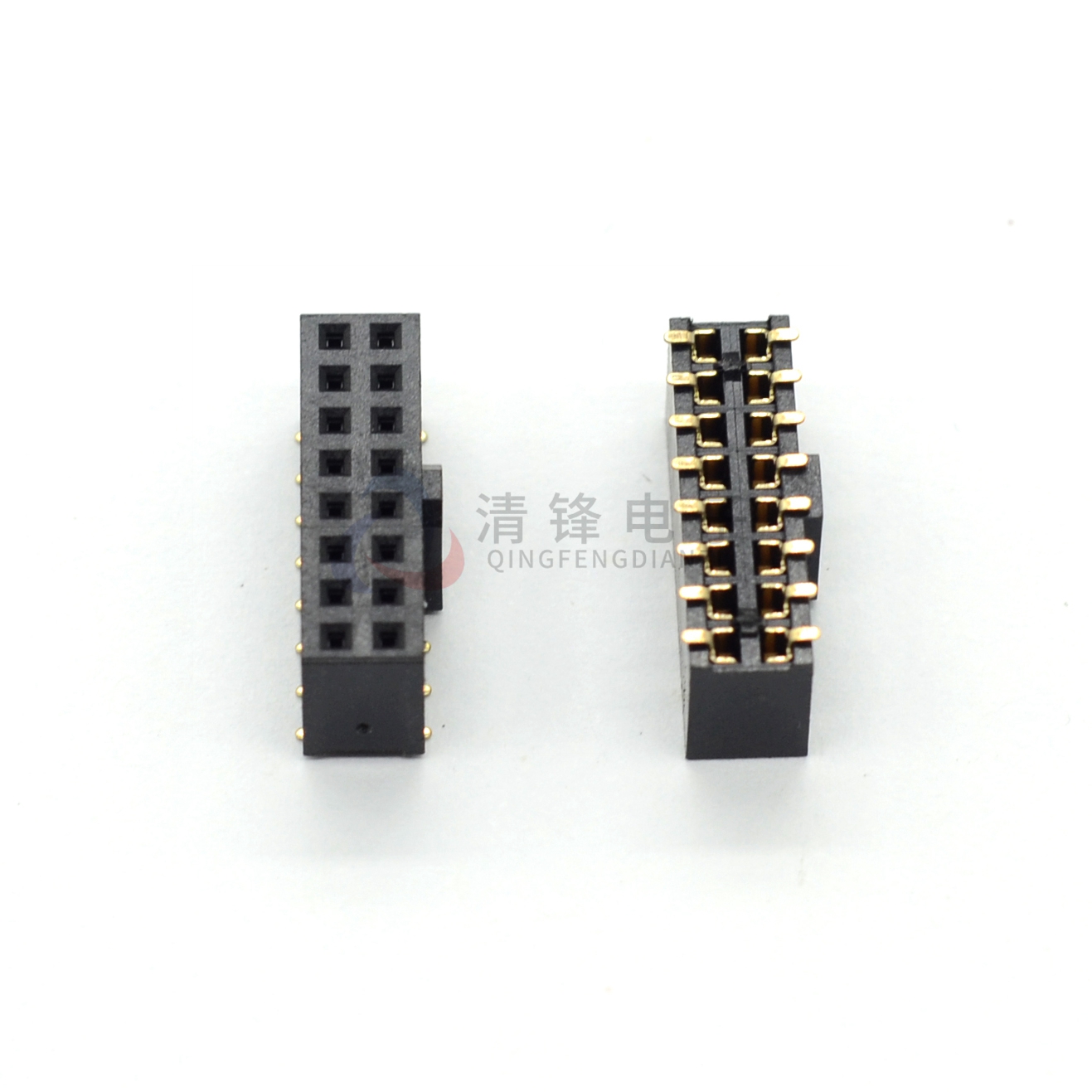 2.54MM间距 双排贴片母座 带凸点 2*5/10P SMT定位排母带扣防反插 - 图2