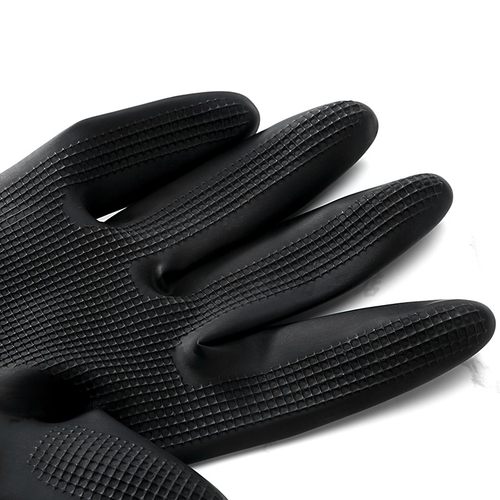 乳胶黑色专业美发烫染发手套加厚橡胶防水洗车理发店洗碗胶皮洗头 - 图1