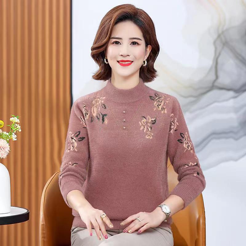 打底衫妈妈装毛衣2023冬季新品时尚潮流