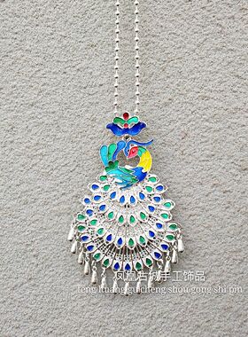 新款民族风少数民族苗银女毛衣链