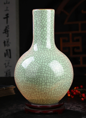 客厅装饰品景德镇插花瓶陶瓷中式