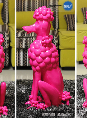 高亮三色欧式风宠物店树脂装饰品