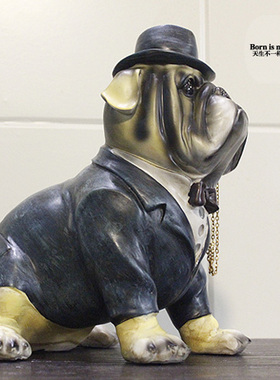 创意欧式风趣味英国斗牛犬装饰品