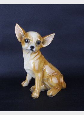 树脂狗狗拳师犬吉娃娃装饰摆件