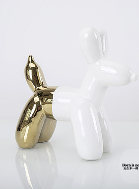 玄关陶瓷装饰品桌面招财气球狗