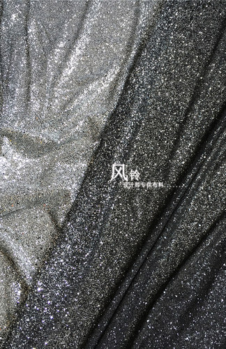 港风亮闪闪满版黑金/黑银烫金烫点亮片 名媛礼服面料设计绣品布料 - 图1