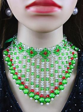 手工编织亚克力项链女流苏锁骨链