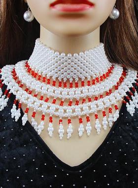 仿珍珠项链女遮颈纹锁骨链毛衣链