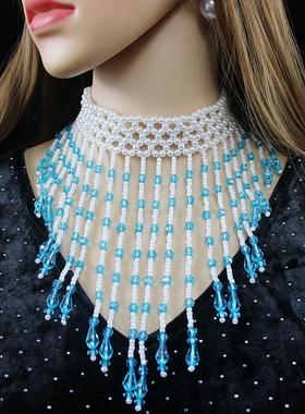 仿珍珠项链女流苏锁骨链脖子饰品