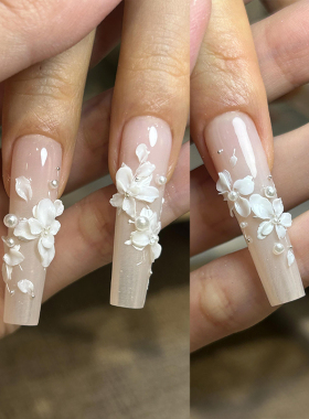 美甲白色不粘手雕花胶双头雕花笔