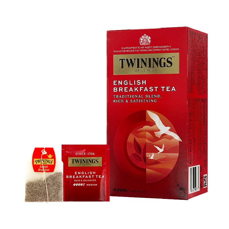 英国川宁英式Twinings 英式早餐红茶 袋泡茶波兰进口红茶 25包*2g - 图3