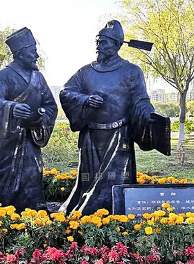 玻璃钢仿铜 铸铜传统民俗小品古代农耕劳动人物雕塑摆放户外景观