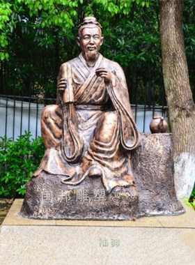 玻璃钢仿铜爱情铸铜人物铸铜古代月老雕像摆放户外广场商业街定做