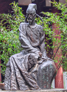 玻璃钢仿铜古代人物 铸铜名人伟人弹琴雕像摆放户外景观园林定做