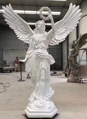 玻璃钢天使少女人物 铸铜西方欧式司机女神雕像摆放室内室外定做