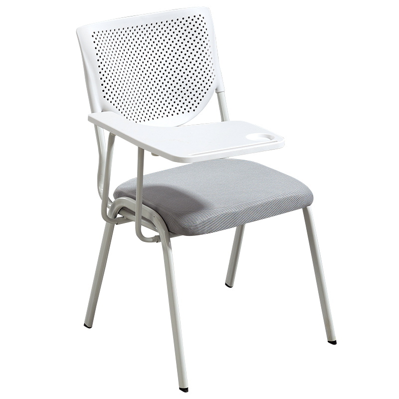 高档培训椅子带大写字桌板翻折白色办公会议室桌椅一体学生培训椅 - 图3