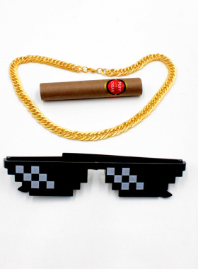 二次元马赛克眼镜像素墨镜