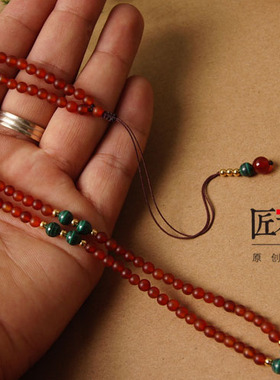 南红原创玛瑙蜜蜡翡翠挂件绳佛牌