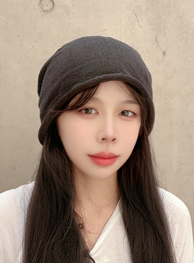 镂空亚麻勾织堆堆帽子女