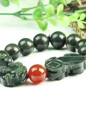 正品新疆天然和田玉圆男女情侣款