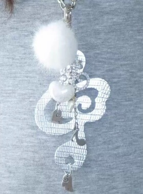 甜酷天使翅膀音符造型项链毛衣链设计多用途挂链百搭锁骨链配饰女
