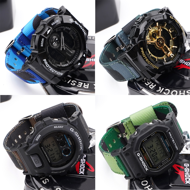 适配咔西欧小方块表带dw5600尼龙GA/GD110 ga400 710帆布手表配件 - 图0