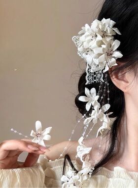 新中式古风仿真铃兰花朵发夹