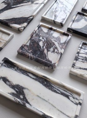 装饰摆件女生首饰收纳托盘大理石