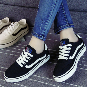 女平底板鞋帆布鞋